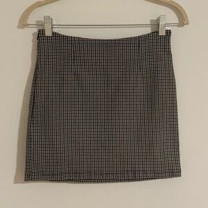 Classic Black and Brown Checkered Skirt